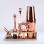 Creative Boston Bartending Set Rose Gold Cocktail Bartending Tools Stainless Steel Shaker Cup Wine Set