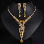 European And American Leopard Retro Design High-End Jewelry Evening Dress Accessories Elegant Jewelry Set With Zircon Necklace For Women