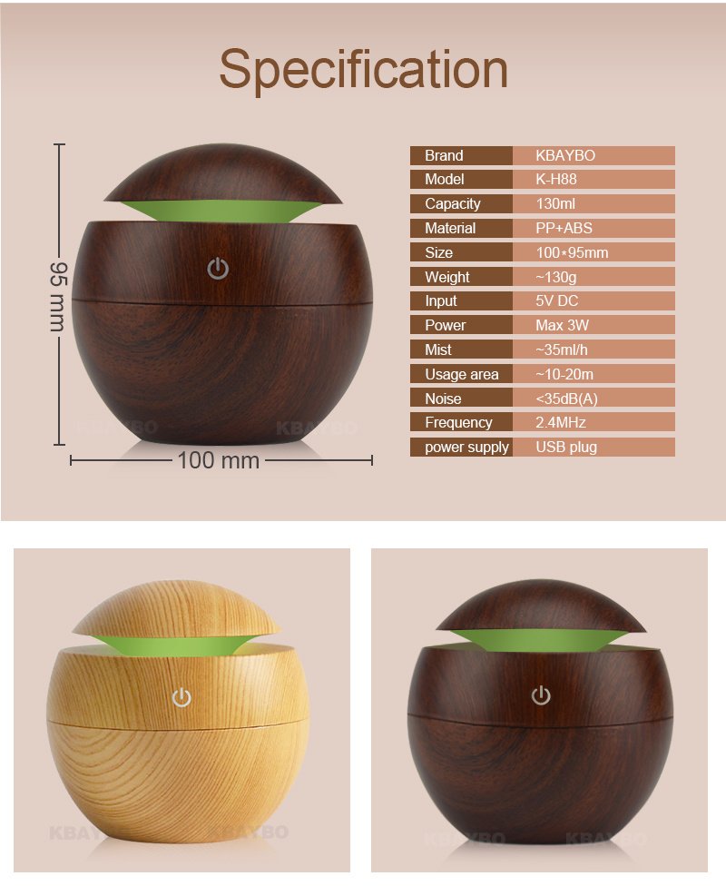 USB Aroma Essential Oil Ultrasonic Cold Steam Diffuser Air Humidifier Purifier 7 Color Change LED Night Light for Home Office - Image 2