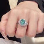 Vacation-Style Versatile Ring With Full Inlay Of Synthetic Paraiba Blue-Green Zirconia Stones Comparable To Ice Flower Cut, Open Design