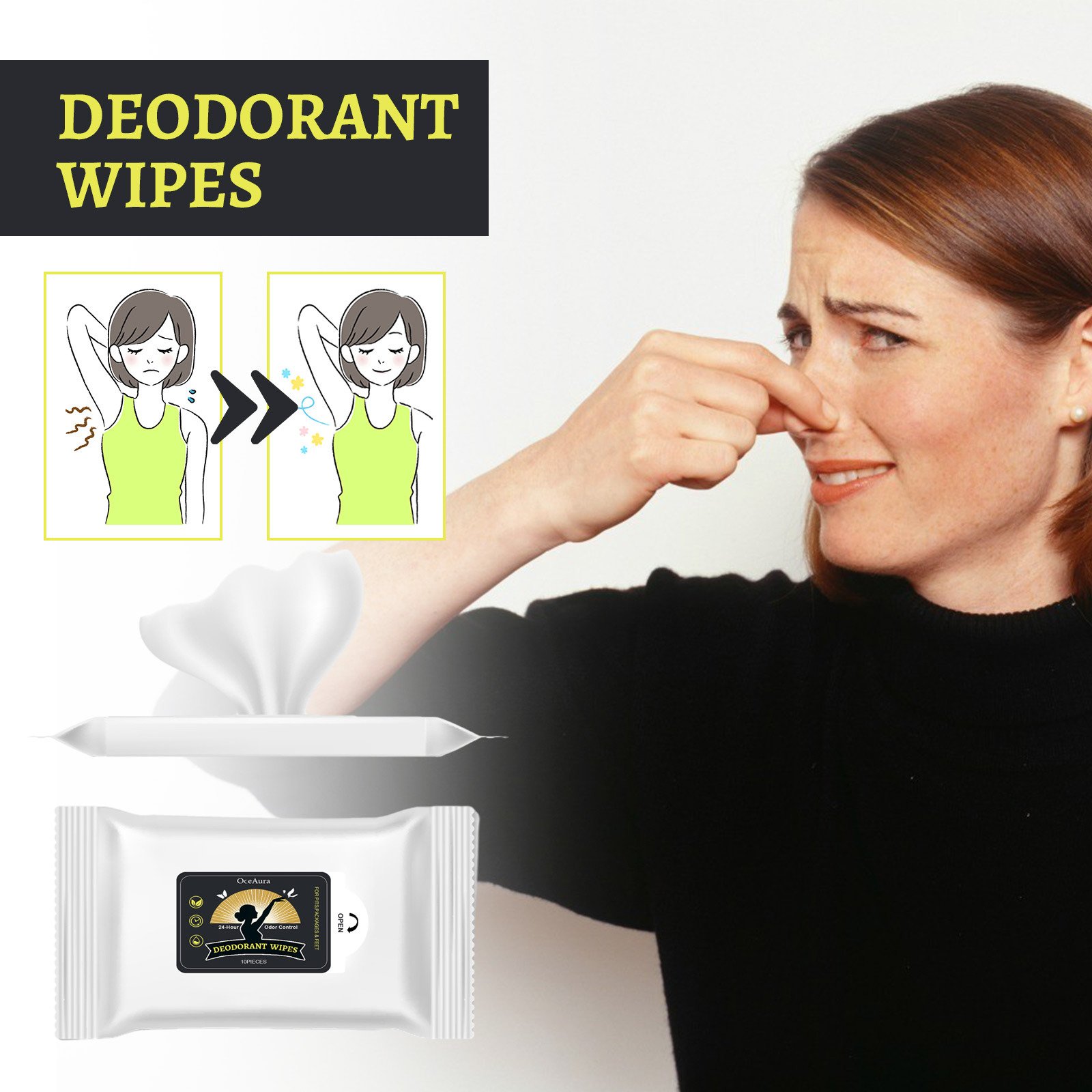 10 Pieces1bag Of Odor Deodorizing Wet Wipes - Image 2