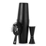 Boston Bartender 3piece Stainless Steel Bar Supplies Suit Cocktail Shaker Ice Filter Measuring Cup Chuck Cup