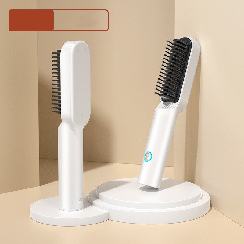 USB Portable Hot Air Comb Rechargable Professional Hair Dryer Brush 2 In1 Mini Hair Straightener Curler Brush Hair Styler - Image 4
