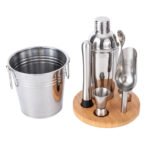 Stainless Steel Ice Bucket Bar Ktv Ice Cubes Seafood Snack Bucket Cocktail Set Double Ear Wine Bucket Beer Bucket