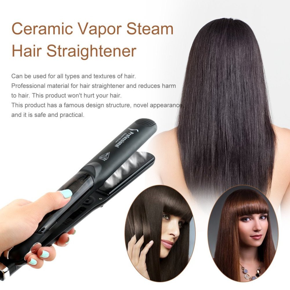 Steam Function Flat Iron Tourmaline Ceramic Vapor Professional Hair Straightener with Argan Oil Infusion Straightening Irons - Image 4