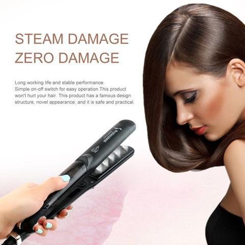 Steam Function Flat Iron Tourmaline Ceramic Vapor Professional Hair Straightener with Argan Oil Infusion Straightening Irons - Image 6
