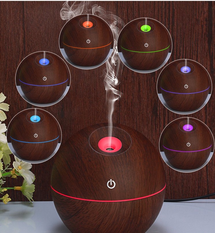 USB Aroma Essential Oil Ultrasonic Cold Steam Diffuser Air Humidifier Purifier 7 Color Change LED Night Light for Home Office - Image 9