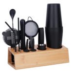 Bartender Suit Bar Tools Cocktail Making Boston Sub Black 15 Piece Set Cocktail Shaker Full Set