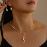 2025 Winter Fashion Bridal Wedding Jewelry Accessories Casual Brilliant Rhinestone Zircon Necklace Earrings Set