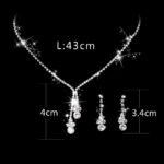 New Bridal Wedding Jewelry Accessories Simple Bright Rhinestone Zircon Necklace Earrings 493
