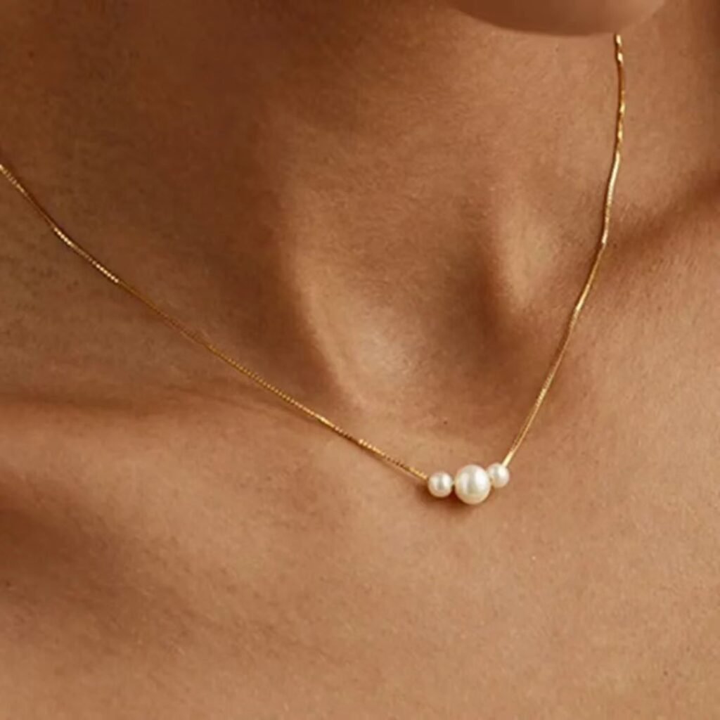 Cross-Border Shein Simple Pearl Clavicle Chain For Women, Light Luxury Niche Design Necklace, Versatile And Stylish Neck Accessory