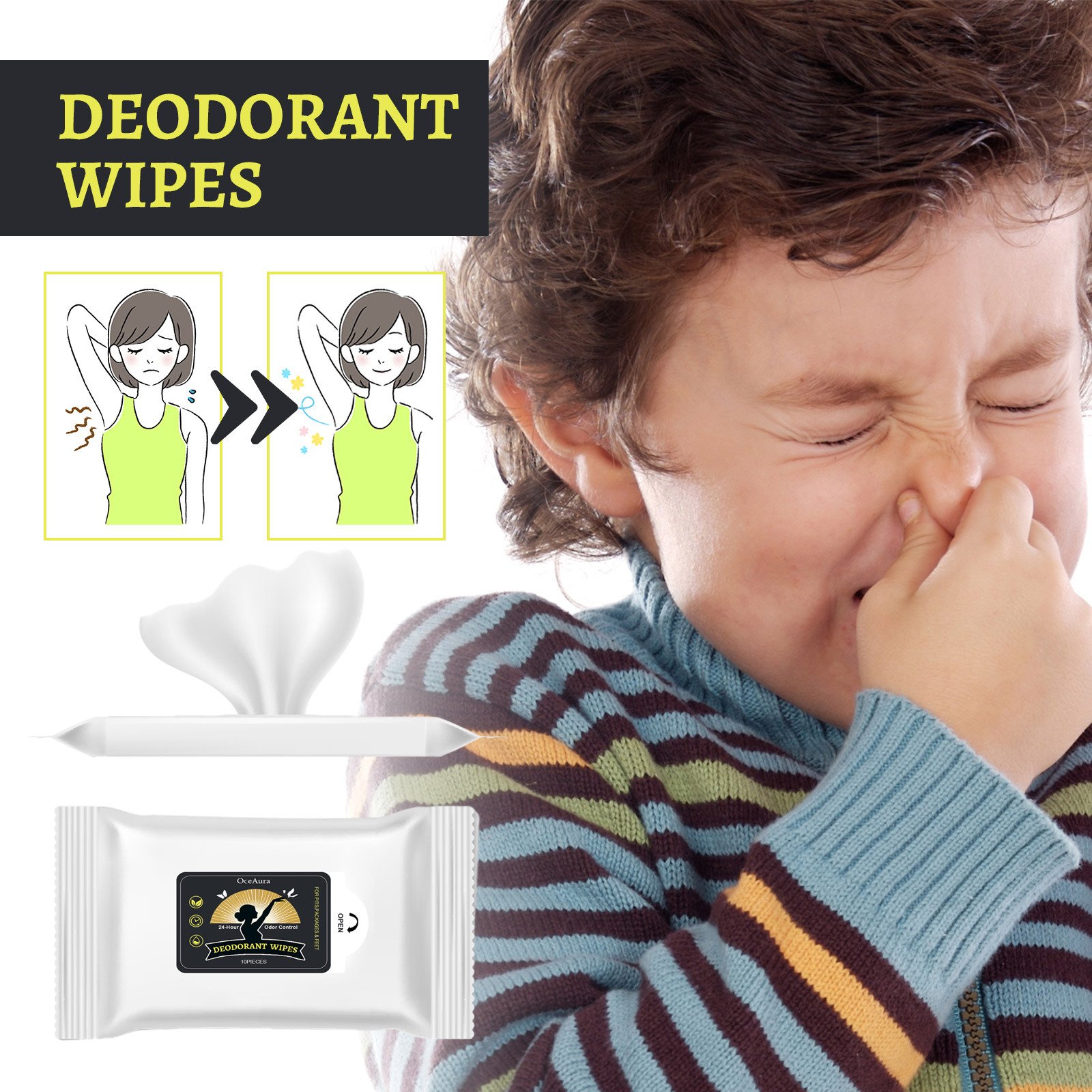 10 Pieces1bag Of Odor Deodorizing Wet Wipes - Image 5