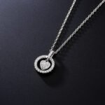Korean And Japanese Popular Jewelry Heart-Shaped Zircon Necklace Double Circle Hollow Pendant Clavicle Chain European And American Cross-Border Fashion Simple Accessories For Women