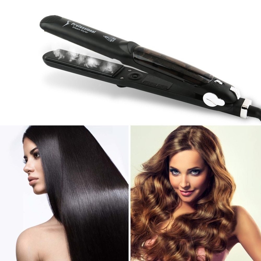 Steam Function Flat Iron Tourmaline Ceramic Vapor Professional Hair Straightener with Argan Oil Infusion Straightening Irons - Image 5