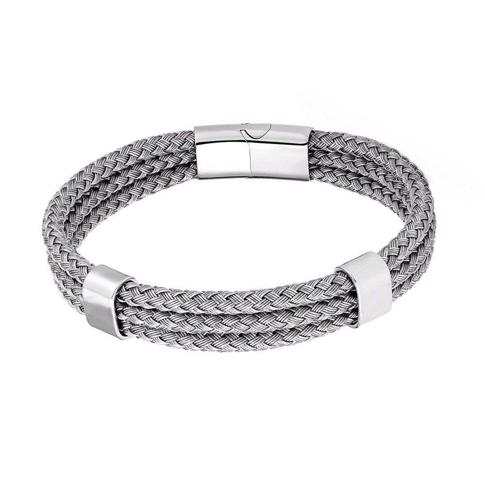 Stainless Steel Bracelet Men's Steel Wire Braided Multi-layer - Image 5
