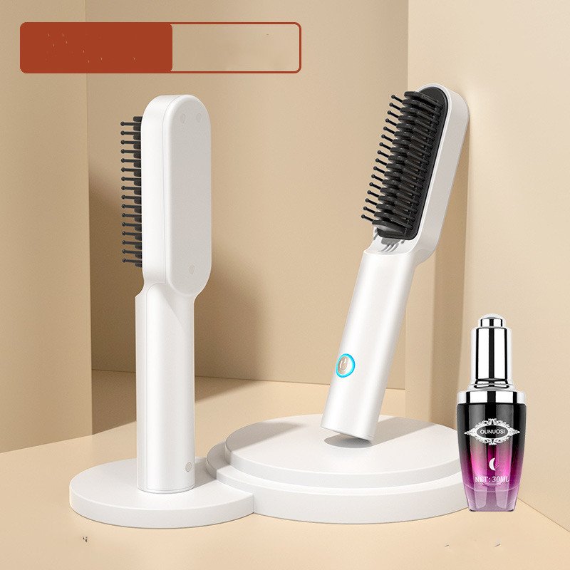 USB Portable Hot Air Comb Rechargable Professional Hair Dryer Brush 2 In1 Mini Hair Straightener Curler Brush Hair Styler - Image 6