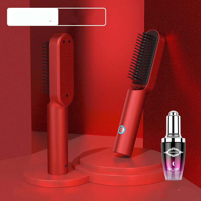 USB Portable Hot Air Comb Rechargable Professional Hair Dryer Brush 2 In1 Mini Hair Straightener Curler Brush Hair Styler - Image 5