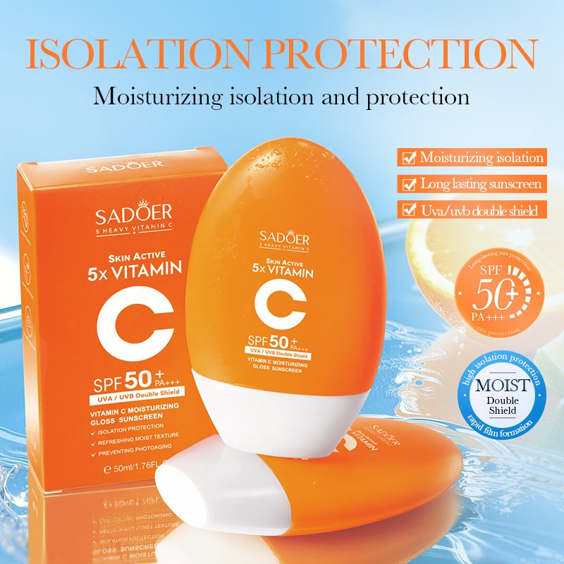 SADOER Vitamin C Moisturizing Glossy Sunscreen SPF50 PA 50ml