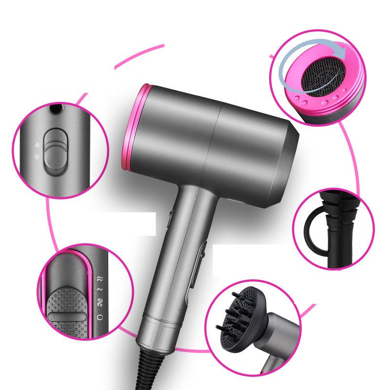 Hair Dryer 1400w 110V 220V Hairdryer Hair Blow Dryer Fast Straight Hot Air Styler 3 Heat Setting 2 Speed Ne Setting - Image 3
