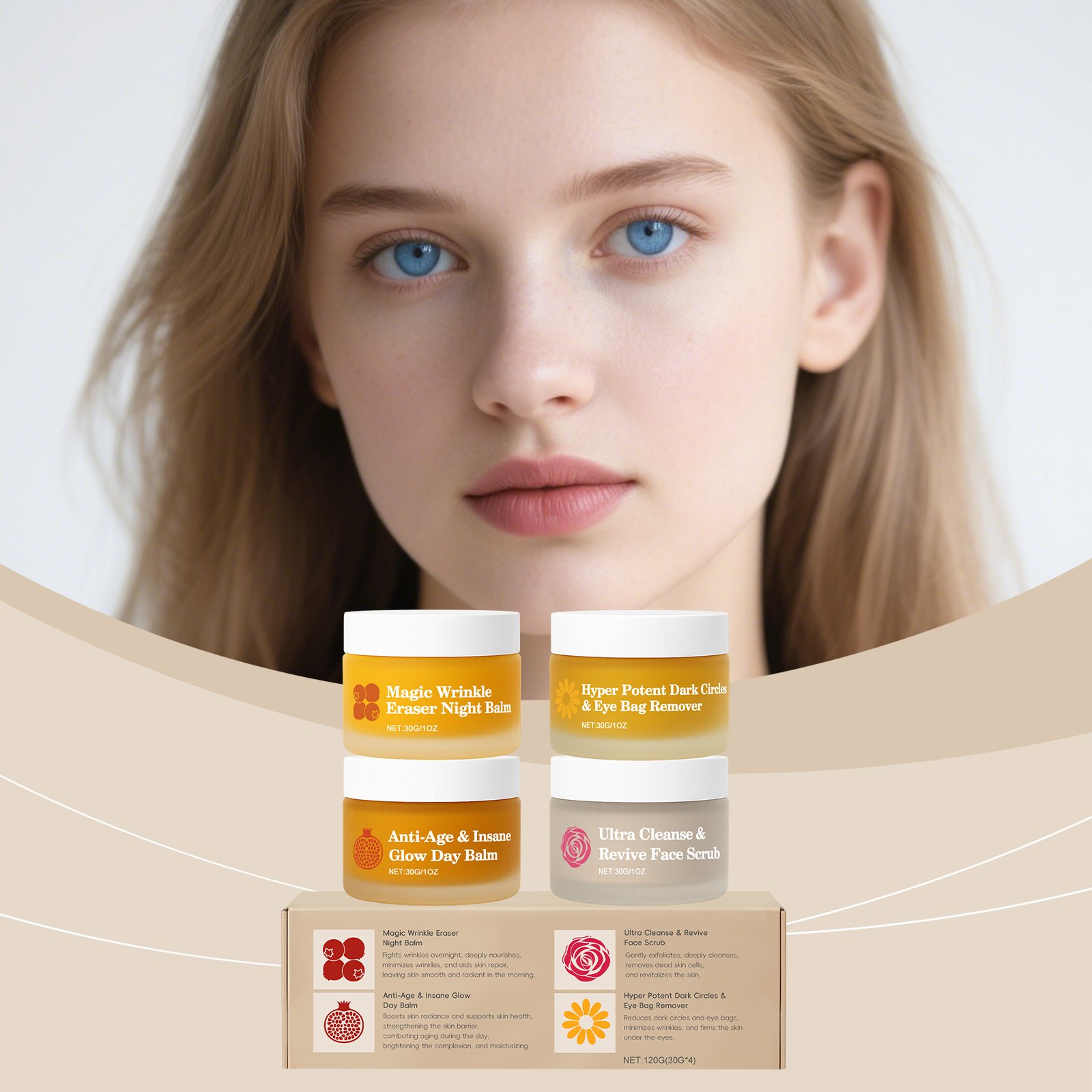 Multi Effect Skin Rejuvenation Day And Night Repair Set 30g X 4-box - Image 3