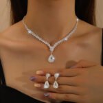 Jewelry Set Women's Earrings Necklace Two-Piece Bridal Jewelry Set Luxury High-End Accessories