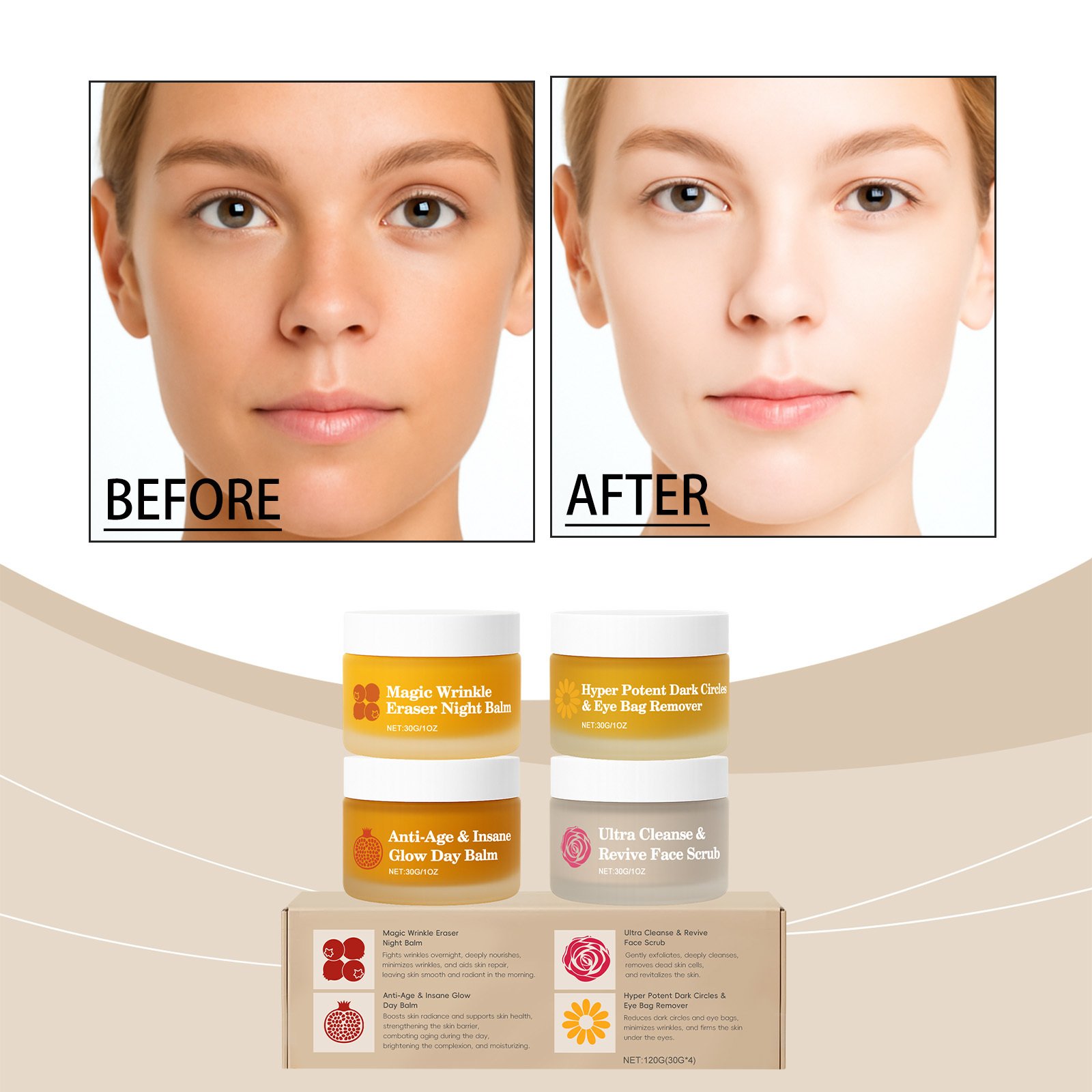 Multi Effect Skin Rejuvenation Day And Night Repair Set 30g X 4-box - Image 2