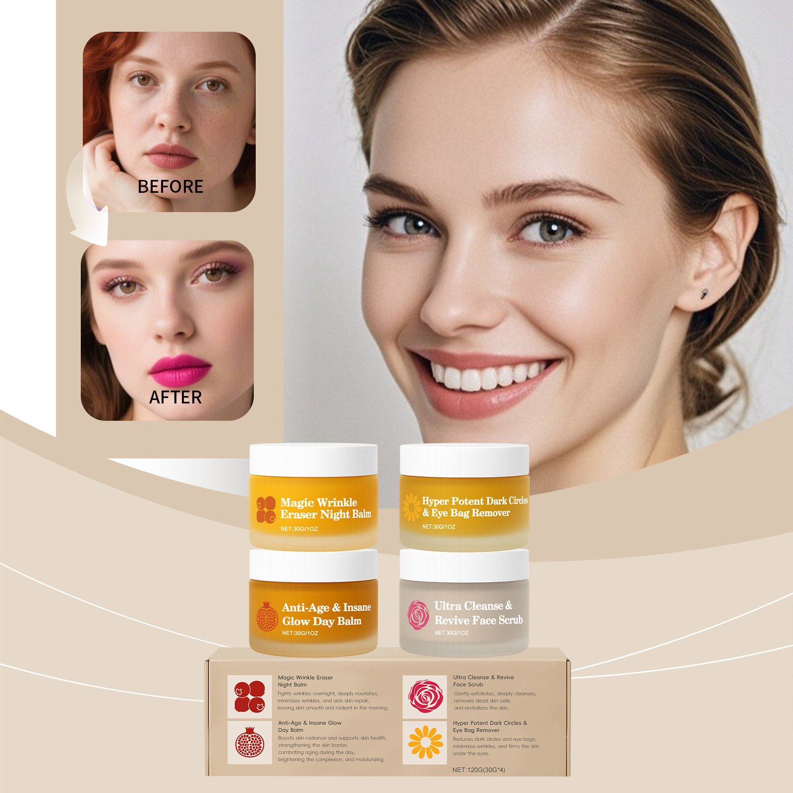 Multi Effect Skin Rejuvenation Day And Night Repair Set 30g X 4-box - Image 6