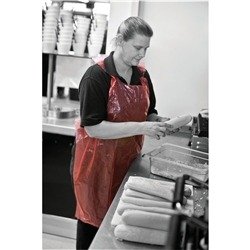 Standard Length Disposable Apron on a Roll Polythene Red (Pack of 1000) A2R/R