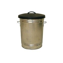 Galvanised 90 Litre Dustbin With Rubber Lid 316625