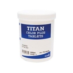 Titan Chlor + Chlorine Tabs (Pack of 200) 7518698