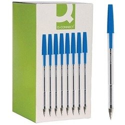 Q-Connect Medium Blue Ballpoint Pen (Pack of 50) KF26039