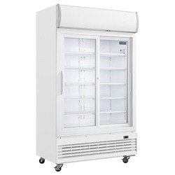 Polar G-Series Upright Display Cooler with Light Box 950Ltr with Sliding Doors