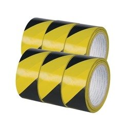 Q-Connect Yellow Black Hazard Tape (Pack of 6) KF04383