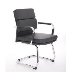 Advocate Visitor Chair Black Soft Bonded Leather With Arms