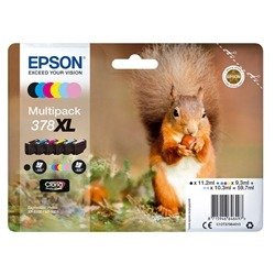Epson 378XL Squirrel Claria Photo HD Ink Cartridge High Yield CMYK/Lt Cyan/Lt Mag Mpk C13T37984010
