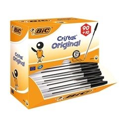 Bic Cristal Ballpoint Pen Medium Black Pack of 100 896040