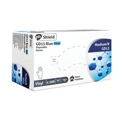 Shield Powder-Free Vinyl Gloves Medium Blue (100 Pack) GD13