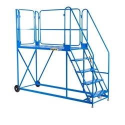 Work Platform - Stand. Incline - 1800mm Platform - 8 Tread - Blue