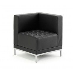 Infinity Modular Corner Unit Sofa Chair Black Soft Bonded Leather