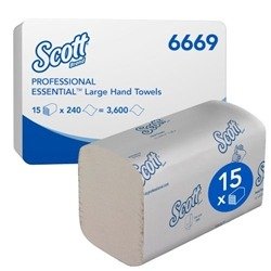 Scott 1-Ply Xtra Hand Towels I-Fold 240 Sheets (Pack of 15) 6669