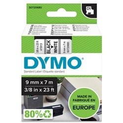 Dymo 40913 D1 LabelMaker Tape 9mm x 7m Black on White S0720680