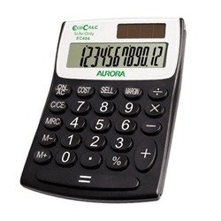 Aurora Black /White 12-Digit Semi-Desk Calculator EC404
