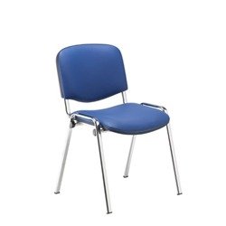 Iso Chair Stackable Blue Vinyl - Chrome Frame Ref BR000072