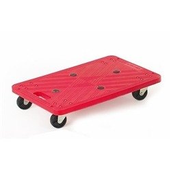 Mini Platform Dolly; 600 x 400 x 110; Swivel Castors; Injected Moulded Plastic; 100kg; Red