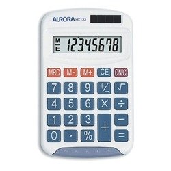 Aurora HC133 Pocket Calculator White HC133