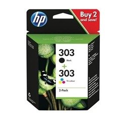 HP 303 Original Ink Cartridge 4-ml Black/Tri-color 3YM92AE