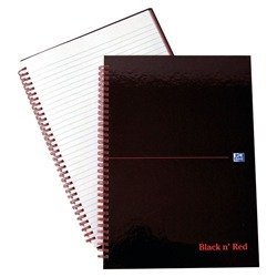 Black n' Red Wirebound Ruled Hardback Notebook A4 (Pack of 5) 100103711
