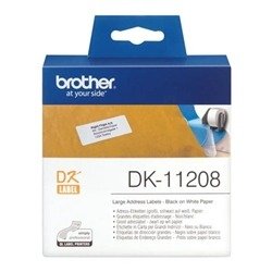 Brother Black on White Paper Large Address Labels (Pack of 400) DK11208