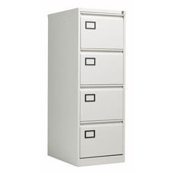 Bisley 4 Drawer Contract Steel Filing Cabinet - Goose Grey Ref AOC4G/G