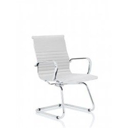 Nola Cantilever Chair Soft Bonded Leather White